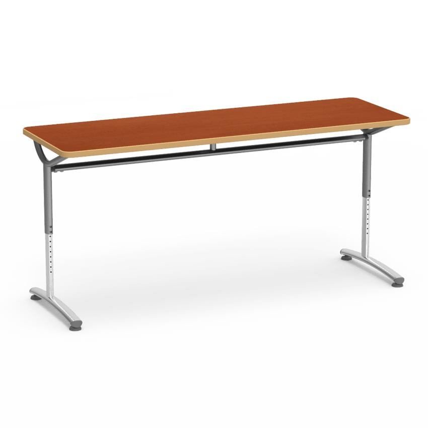 Virco TEXT Series Adjustable Height Training Table featuring Vertical Range and High - Performance Laminate Worksurface with Heavy - Gauge Steel Frame 72"W x 24"D x 26 - 34"H (TABLE - TE24728YADJ) - SchoolOutlet