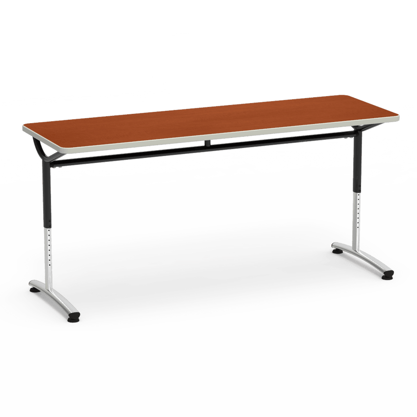 Virco TEXT Series Adjustable Height Training Table featuring Vertical Range and High - Performance Laminate Worksurface with Heavy - Gauge Steel Frame 72"W x 24"D x 26 - 34"H (TABLE - TE24728YADJ) - SchoolOutlet