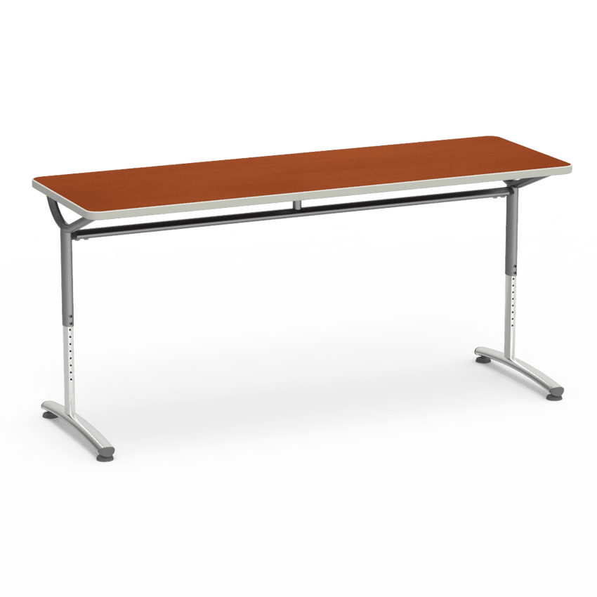 Virco TEXT Series Adjustable Height Training Table featuring Vertical Range and High - Performance Laminate Worksurface with Heavy - Gauge Steel Frame 72"W x 24"D x 26 - 34"H (TABLE - TE24728YADJ) - SchoolOutlet