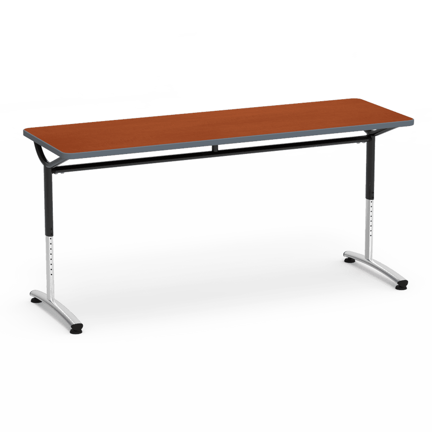 Virco TEXT Series Adjustable Height Training Table featuring Vertical Range and High - Performance Laminate Worksurface with Heavy - Gauge Steel Frame 72"W x 24"D x 26 - 34"H (TABLE - TE24728YADJ) - SchoolOutlet