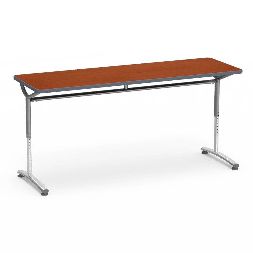 Virco TEXT Series Adjustable Height Training Table featuring Vertical Range and High - Performance Laminate Worksurface with Heavy - Gauge Steel Frame 72"W x 24"D x 26 - 34"H (TABLE - TE24728YADJ) - SchoolOutlet