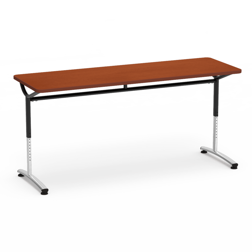 Virco TEXT Series Adjustable Height Training Table featuring Vertical Range and High - Performance Laminate Worksurface with Heavy - Gauge Steel Frame 72"W x 24"D x 26 - 34"H (TABLE - TE24728YADJ) - SchoolOutlet