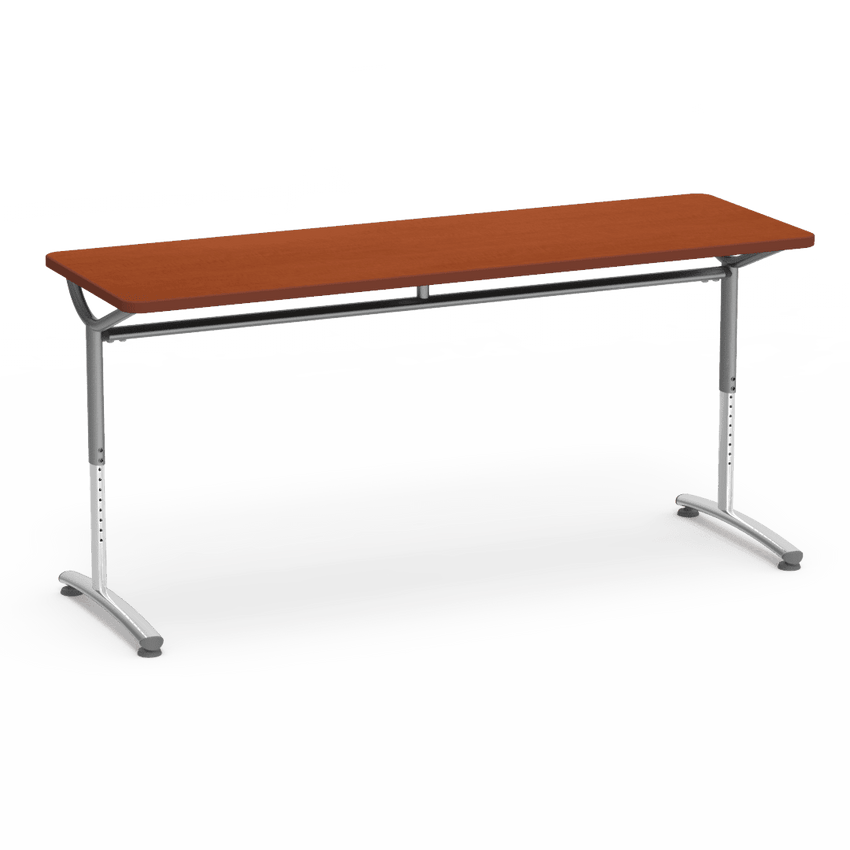 Virco TEXT Series Adjustable Height Training Table featuring Vertical Range and High - Performance Laminate Worksurface with Heavy - Gauge Steel Frame 72"W x 24"D x 26 - 34"H (TABLE - TE24728YADJ) - SchoolOutlet