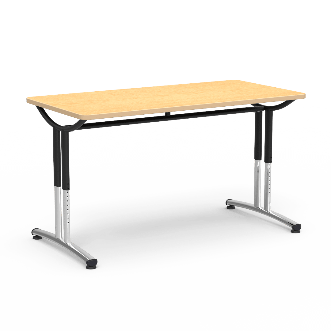 Virco TE30608DADJ - Virco TEXT Series Table, 30" x 60" x 1 - 1/8" Top, Adjustable - Height Legs 26" - 34"H - SchoolOutlet
