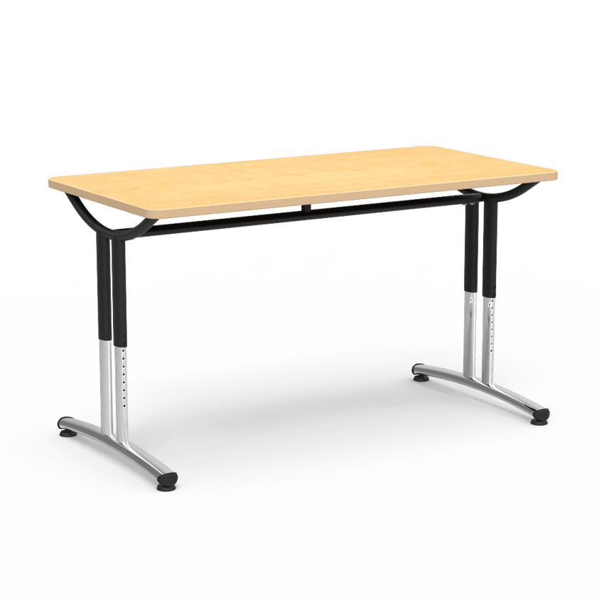 Virco TE30608DADJ - Virco TEXT Series Table, 30" x 60" x 1 - 1/8" Top, Adjustable - Height Legs 26" - 34"H - SchoolOutlet
