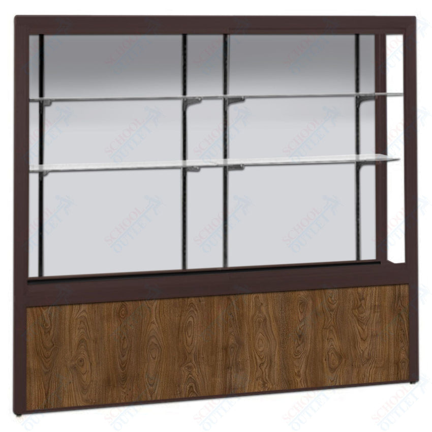 Waddell Challenger 1000 Floor Case w/ White Back & Wood - Grained Vinyl Base - 60"W x 66"H x 16"D(Waddell WAD - 10405WB) - SchoolOutlet
