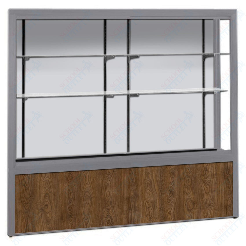Waddell Challenger 1000 Floor Case w/ White Back & Wood - Grained Vinyl Base - 72"W x 66"H x 16"D(Waddell WAD - 10406WB) - SchoolOutlet