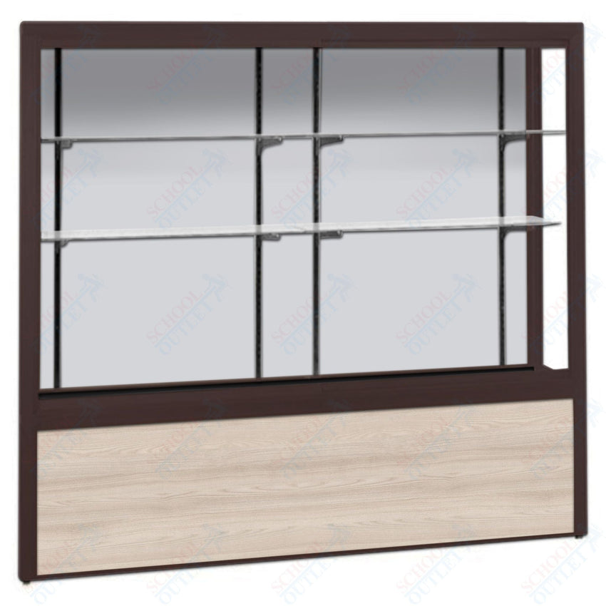 Waddell Challenger 1000 Floor Case w/ White Back & Wood - Grained Vinyl Base - 144"W x 66"H x 16"D(Waddell WAD - 10412WB) - SchoolOutlet