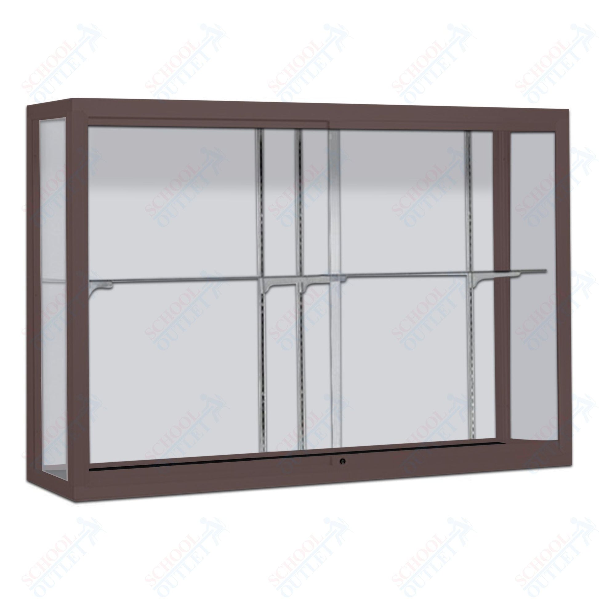 Waddell Champion 1200 Wall Case w/ White Back & Anodized Aluminum Frame - 60"W x 48"H x 16"D(Waddell WAD - 12405 - WB) - SchoolOutlet