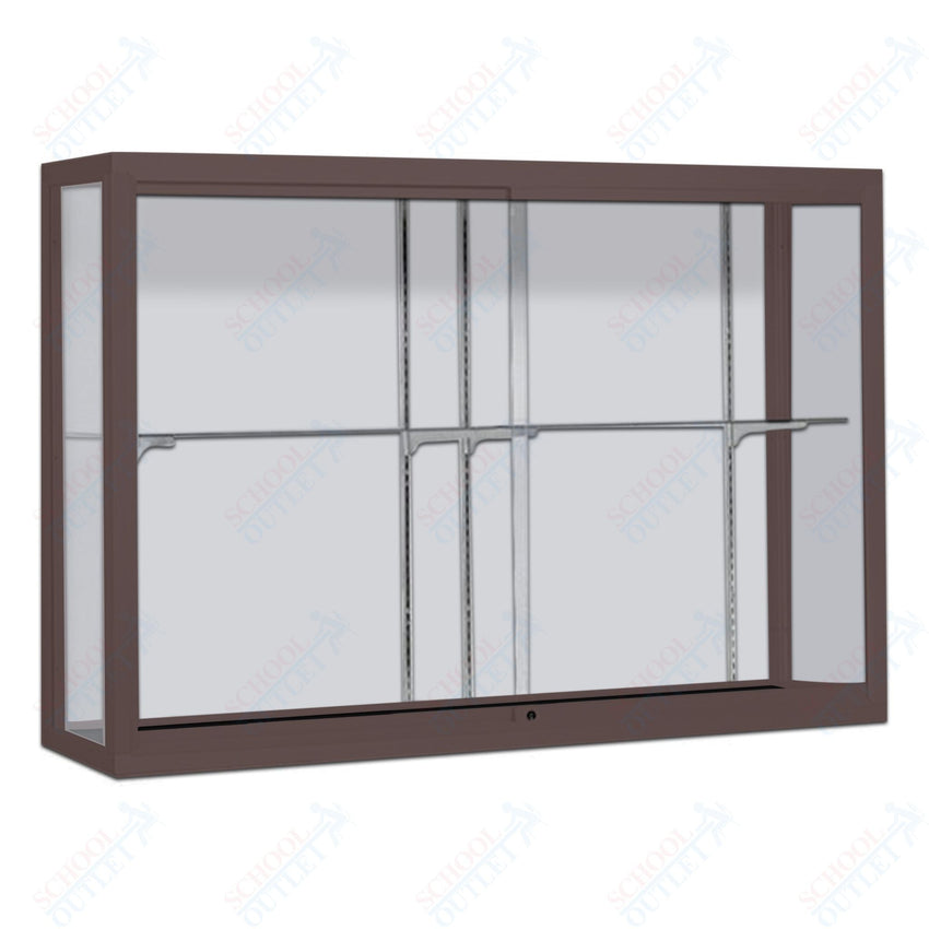 Waddell Champion 1200 Wall Case w/ White Back & Anodized Aluminum Frame - 60"W x 48"H x 16"D(Waddell WAD - 12405 - WB) - SchoolOutlet