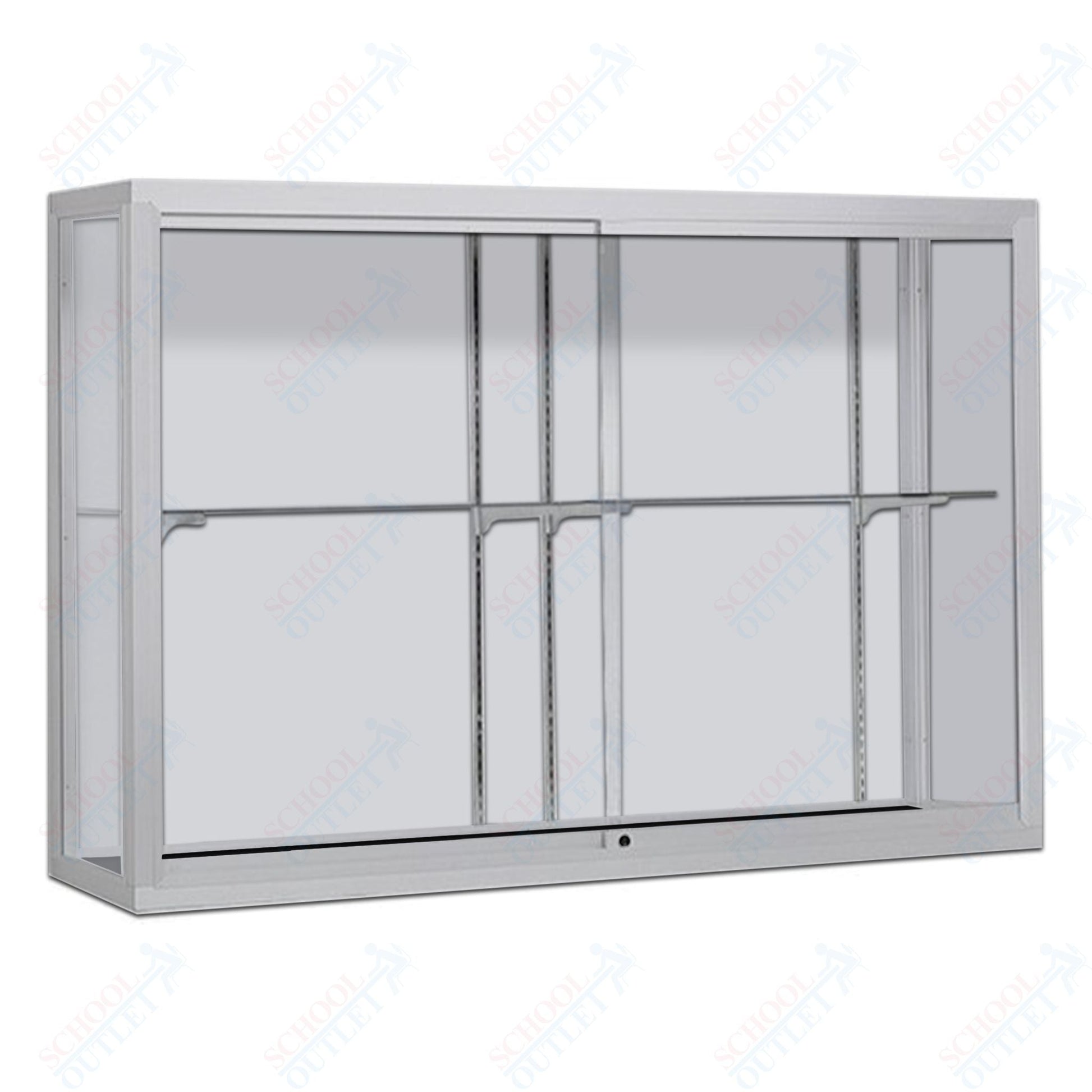 Waddell Champion 1200 Wall Case w/ White Back & Anodized Aluminum Frame - 72"W x 48"H x 16"D(Waddell WAD - 12406 - WB) - SchoolOutlet