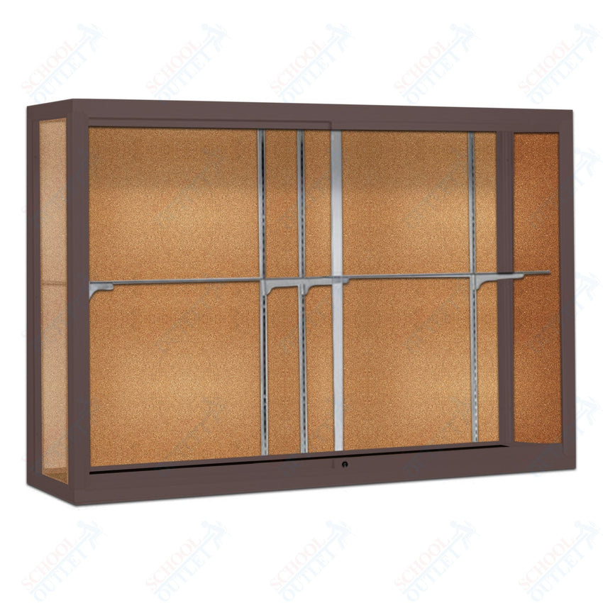 Waddell Champion 1200 Wall Case w/ Cork Back & Anodized Aluminum Frame - 120"W x 48"H x 16"D(Waddell WAD - 12410 - CK) - SchoolOutlet