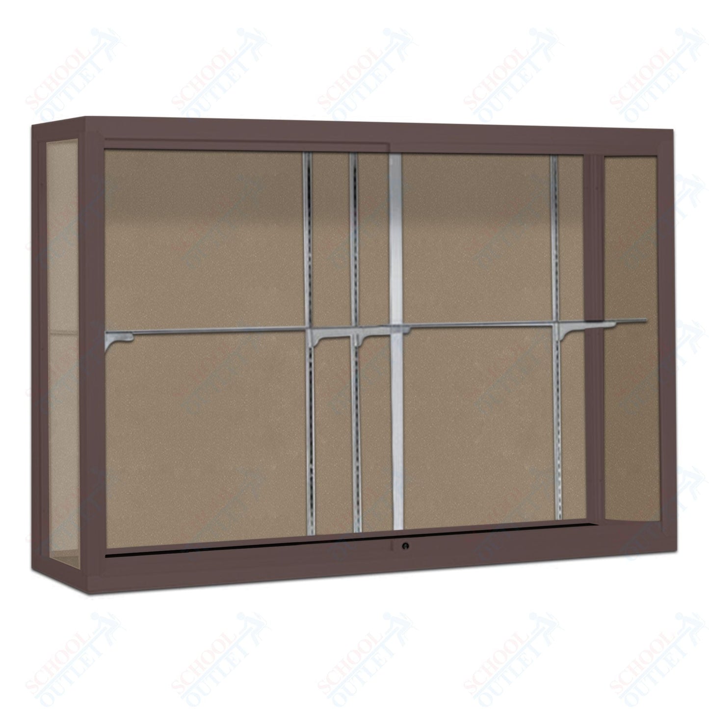 Waddell Champion 1200 Wall Case w/ Plaque Back & Anodized Aluminum Frame - 120"W x 48"H x 16"D(Waddell WAD - 12410 - PB) - SchoolOutlet