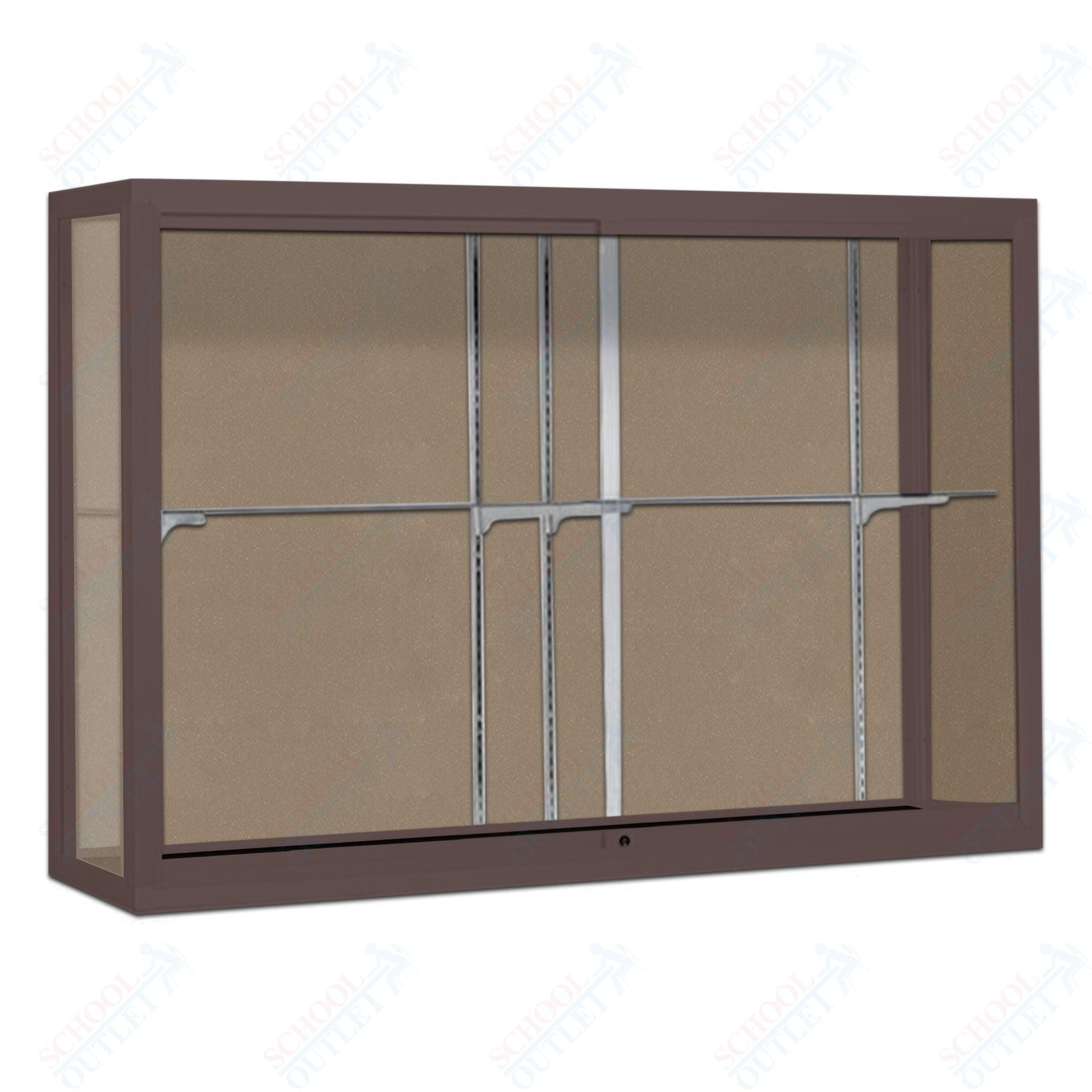 Waddell Champion 1200 Wall Case w/ Plaque Back & Anodized Aluminum Frame - 120"W x 48"H x 16"D(Waddell WAD - 12410 - PB) - SchoolOutlet