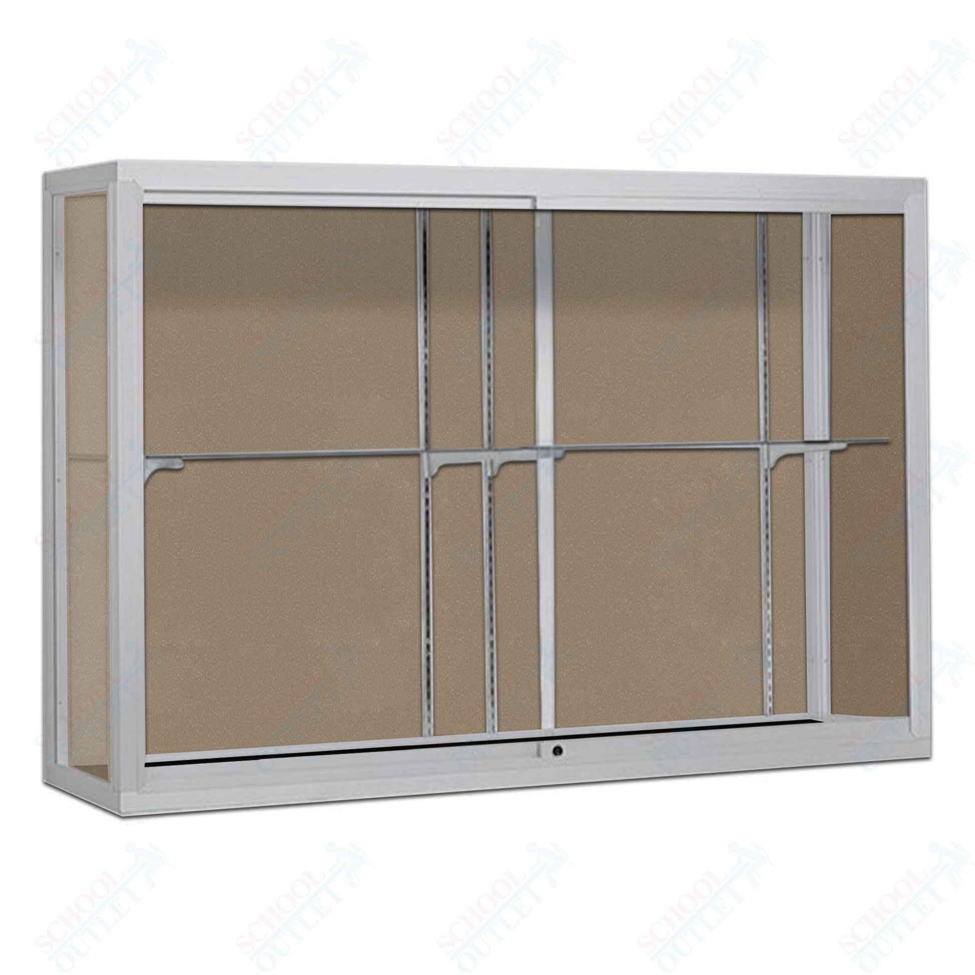 Waddell Champion 1200 Wall Case w/ Plaque Back & Anodized Aluminum Frame - 120"W x 48"H x 16"D(Waddell WAD - 12410 - PB) - SchoolOutlet