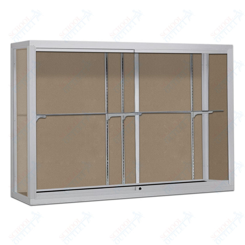 Waddell Champion 1200 Wall Case w/ Plaque Back & Anodized Aluminum Frame - 120"W x 48"H x 16"D(Waddell WAD - 12410 - PB) - SchoolOutlet