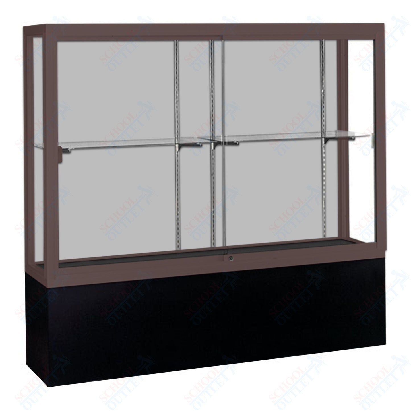 Waddell Challenger 1300 Floor Case w/ White Back & Black Laminate Base - 48"W x 66"H x 16"D(Waddell WAD - 13404 - WB) - SchoolOutlet