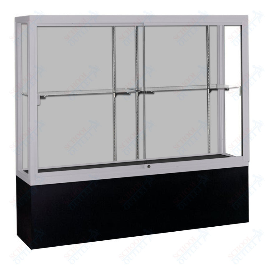 Waddell Challenger 1300 Floor Case w/ White Back & Black Laminate Base - 48"W x 66"H x 16"D(Waddell WAD - 13404 - WB) - SchoolOutlet