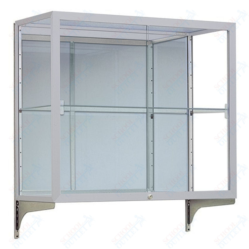 Waddell Champion 2282 Wall Case w/ Mirror Back & Anodized Aluminum Frame - 36"W x 30"H x 14"D(Waddell WAD - 2282MB) - SchoolOutlet