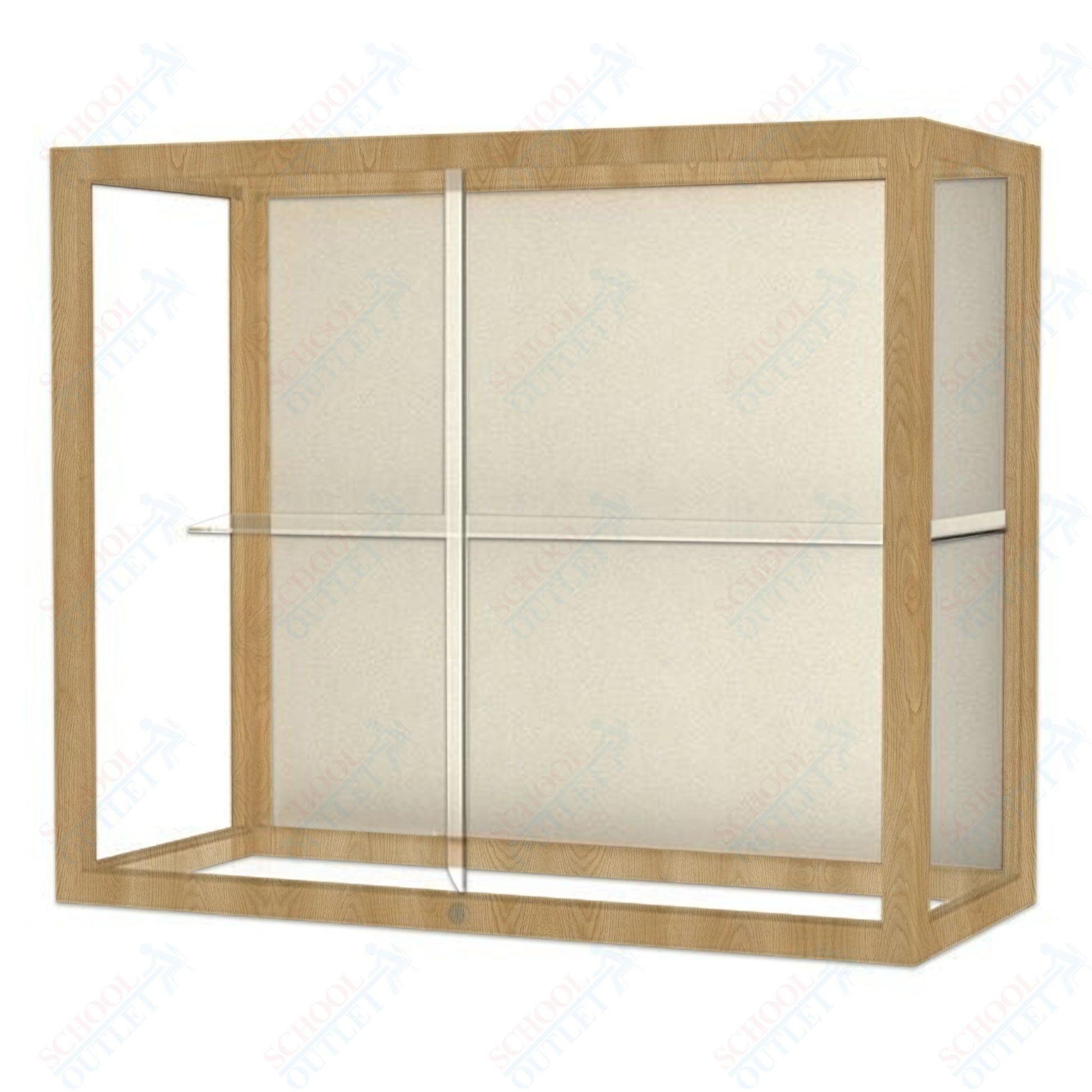 Waddell Heirloom 894 Wall or Top Case for Heritage Counter w/ Mirror Back & Oak Finish Frame - 36"W x 30"H x 14"D(Waddell WAD - 894K - MB) - SchoolOutlet