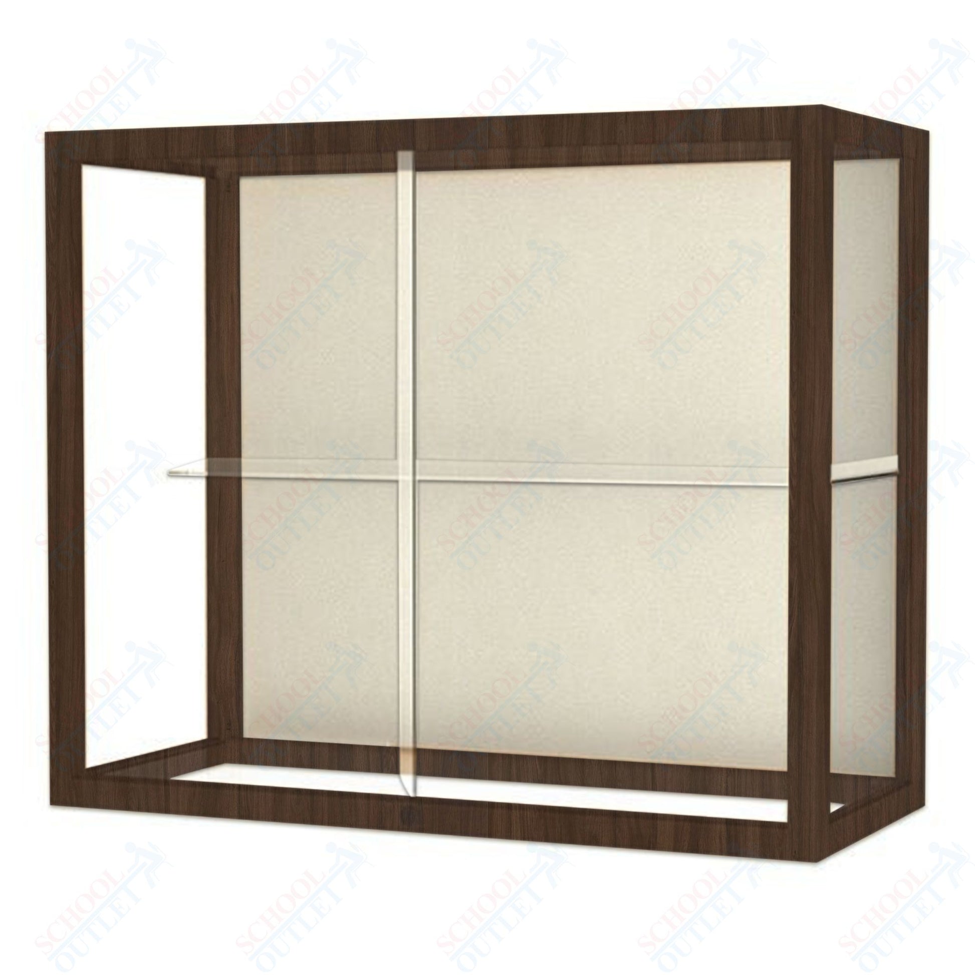 Waddell Heirloom 894 Wall or Top Case for Heritage Counter w/ Mirror Back & Oak Finish Frame - 36"W x 30"H x 14"D(Waddell WAD - 894K - MB) - SchoolOutlet