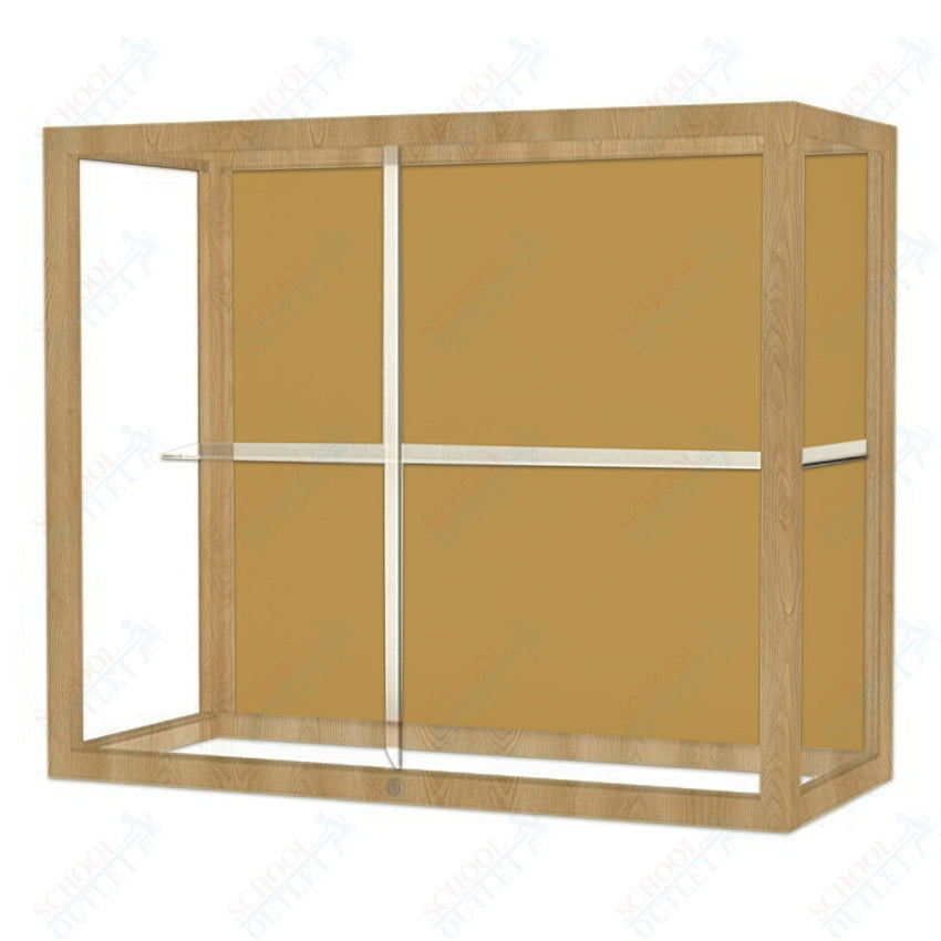 Waddell Heirloom 894 Wall or Top Case for Heritage Counter w/ Plaque Back & Oak Finish Frame - 36"W x 30"H x 14"D(Waddell WAD - 894K - PB) - SchoolOutlet