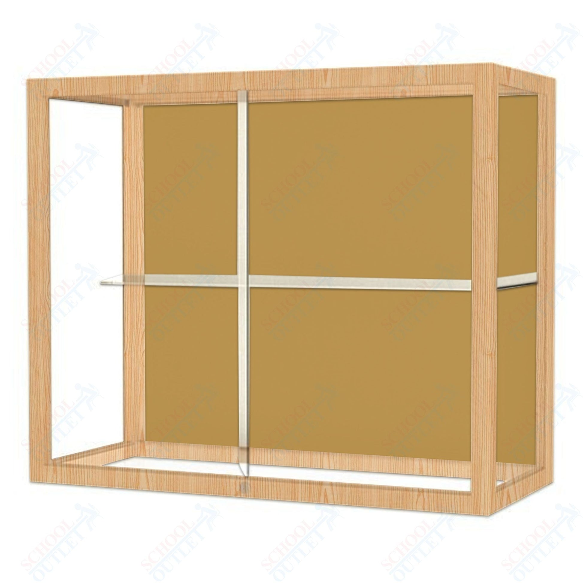 Waddell Heirloom 894 Wall or Top Case for Heritage Counter w/ Plaque Back & Oak Finish Frame - 36"W x 30"H x 14"D(Waddell WAD - 894K - PB) - SchoolOutlet