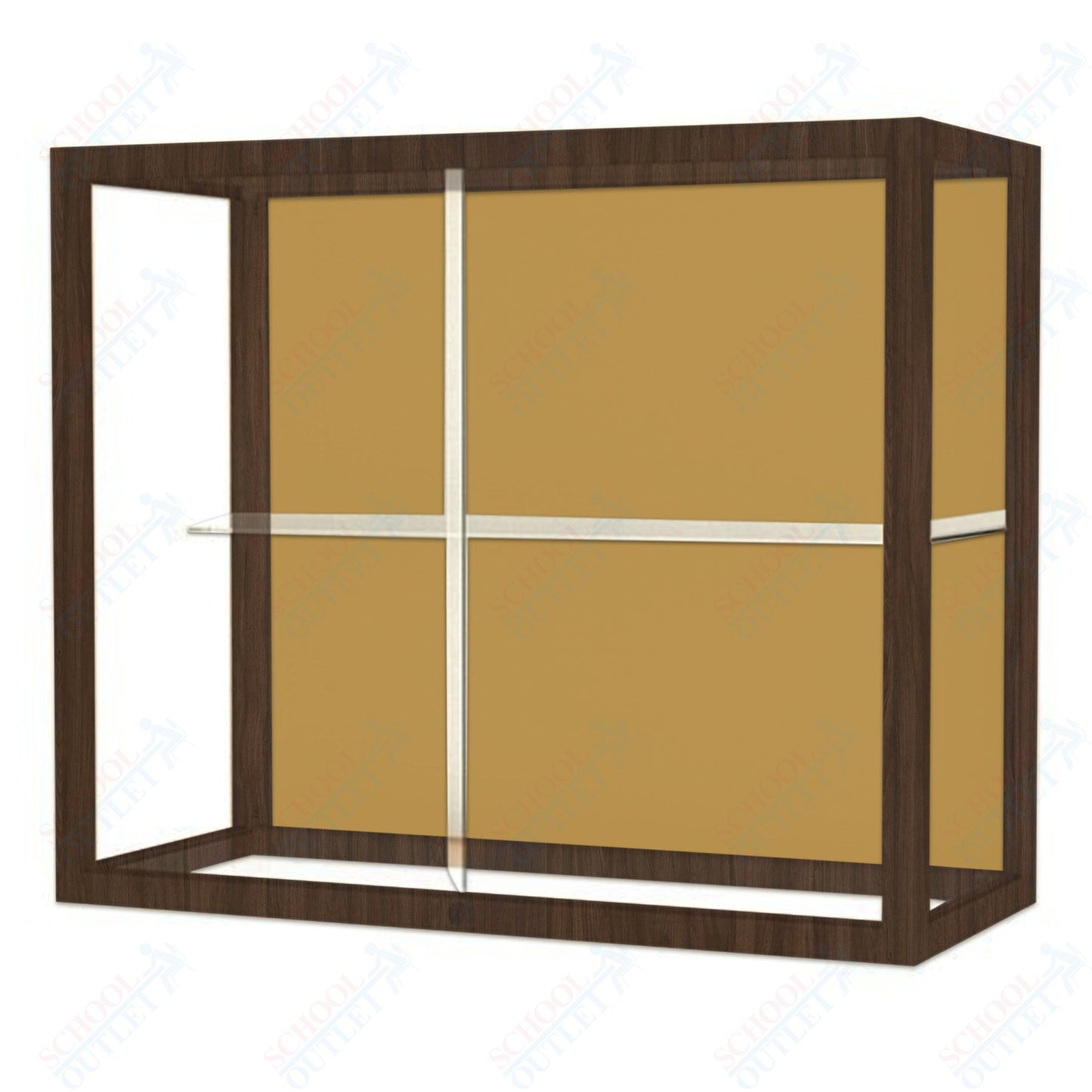 Waddell Heirloom 894 Wall or Top Case for Heritage Counter w/ Plaque Back & Oak Finish Frame - 36"W x 30"H x 14"D(Waddell WAD - 894K - PB) - SchoolOutlet
