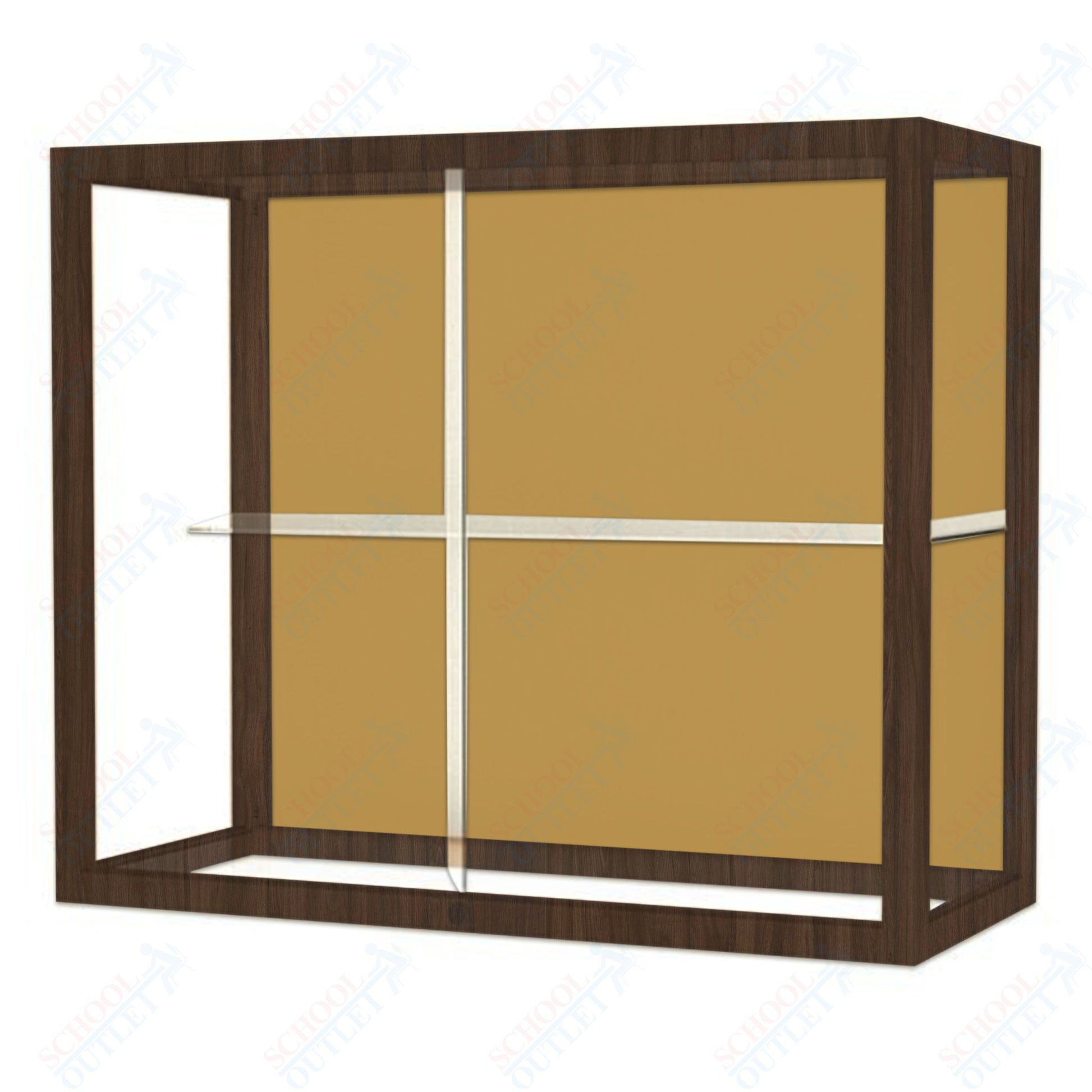 Waddell Heirloom 894 Wall or Top Case for Heritage Counter w/ Plaque Back & Oak Finish Frame - 36"W x 30"H x 14"D(Waddell WAD - 894K - PB) - SchoolOutlet