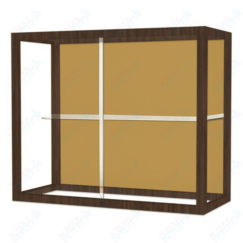 Waddell Heirloom 894 Wall or Top Case for Heritage Counter w/ Plaque Back & Oak Finish Frame - 36"W x 30"H x 14"D(Waddell WAD - 894K - PB) - SchoolOutlet