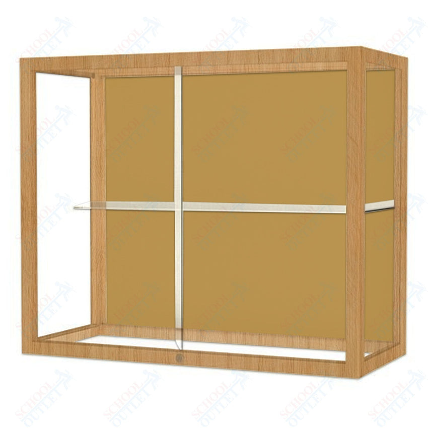 Waddell Heirloom 894 Wall or Top Case for Heritage Counter w/ Plaque Back & Oak Finish Frame - 36"W x 30"H x 14"D(Waddell WAD - 894K - PB) - SchoolOutlet