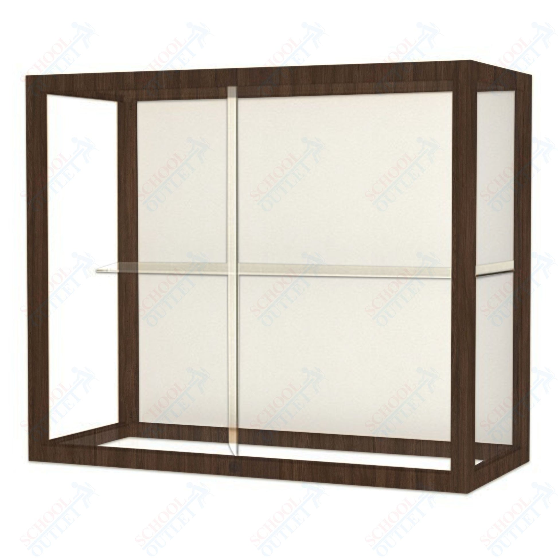 Waddell Heirloom 894 Wall or Top Case for Heritage Counter w/ White Back & Oak Finish Frame - 36"W x 30"H x 14"D(Waddell WAD - 894K - WB) - SchoolOutlet