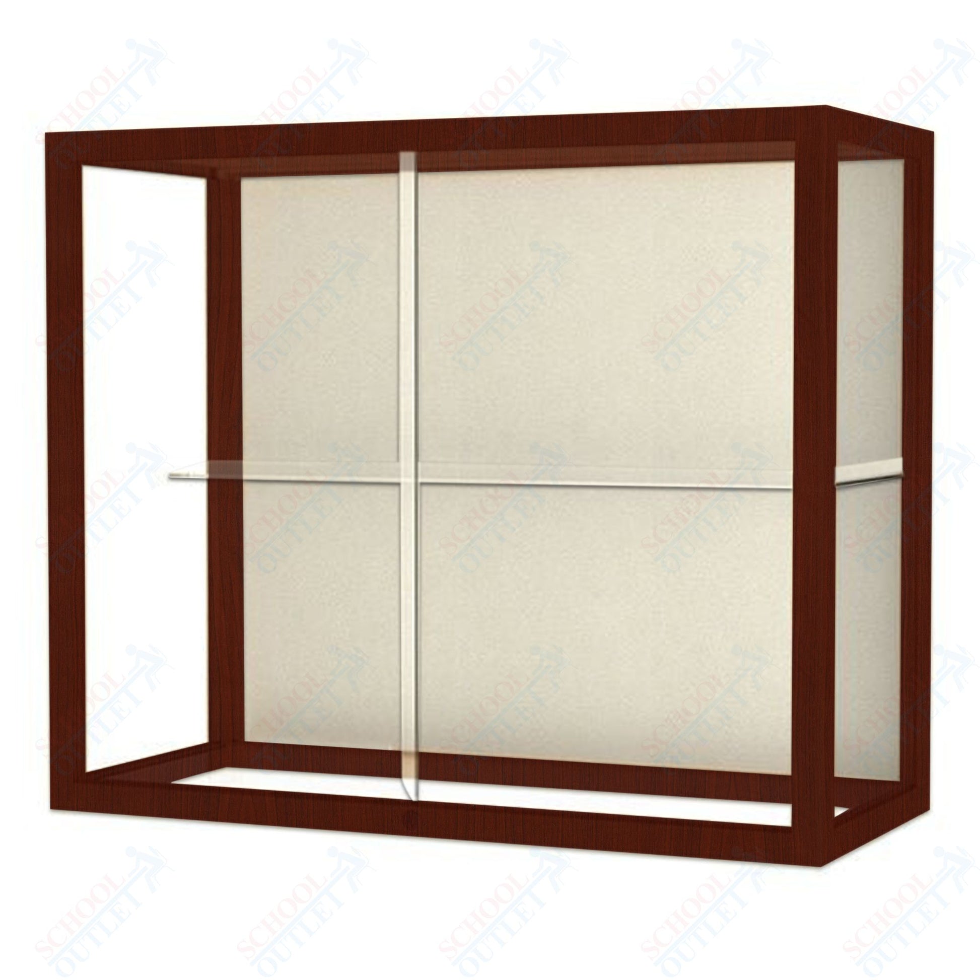Waddell Heirloom 894 Wall or Top Case for Heritage Counter w/ Mirror Back & Hardwood Finish Frame - 36"W x 30"H x 14"D(Waddell WAD - 894M - MB) - SchoolOutlet