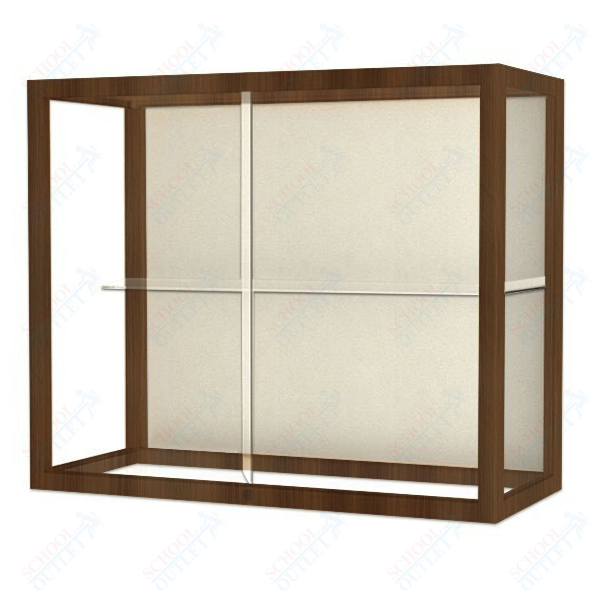 Waddell Heirloom 894 Wall or Top Case for Heritage Counter w/ Mirror Back & Hardwood Finish Frame - 36"W x 30"H x 14"D(Waddell WAD - 894M - MB) - SchoolOutlet