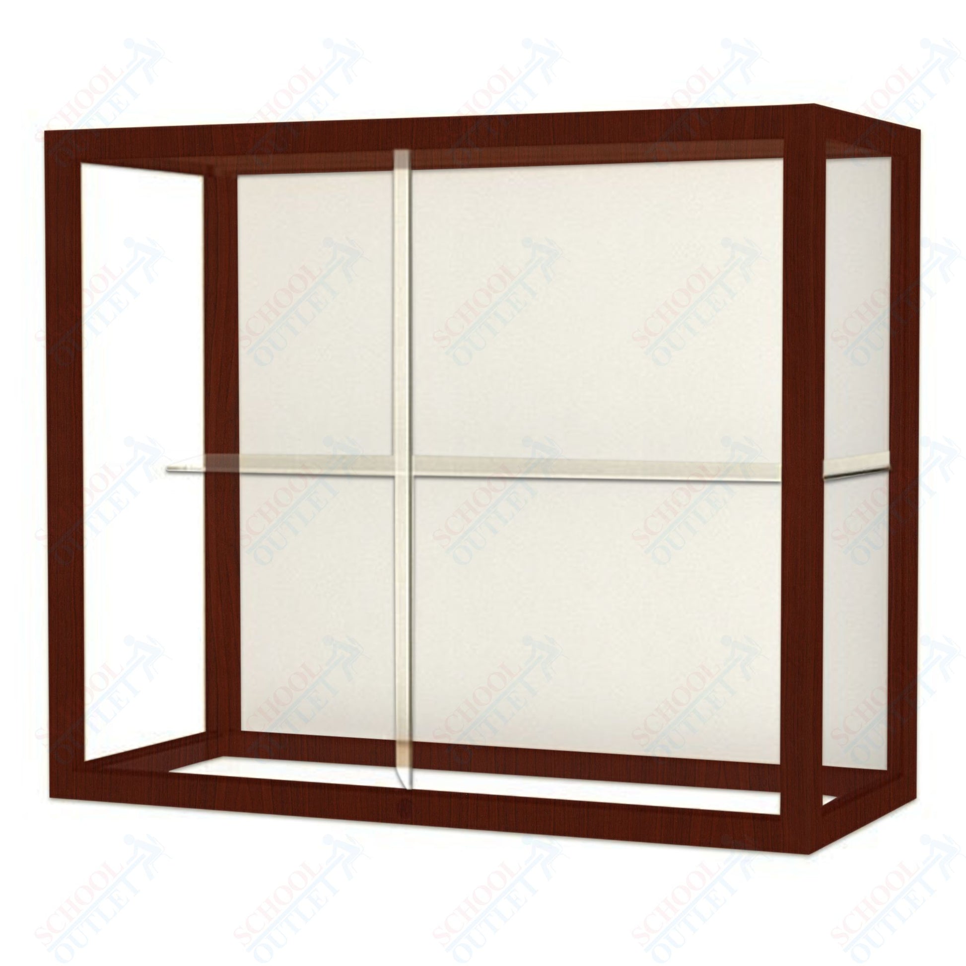 Waddell Heirloom 894 Wall or Top Case for Heritage Counter w/ White Back & Hardwood Finish Frame - 36"W x 30"H x 14"D(Waddell WAD - 894M - WB) - SchoolOutlet