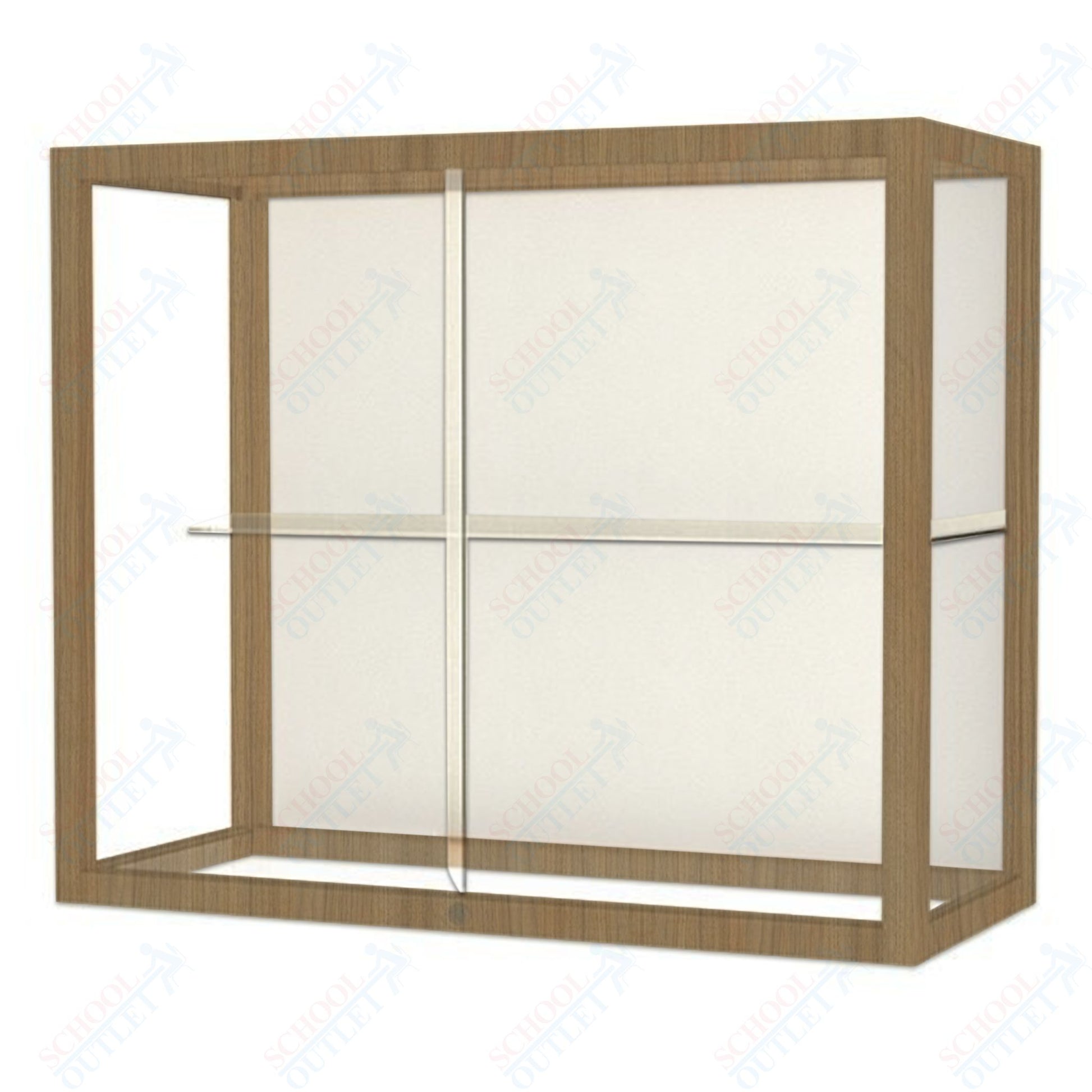 Waddell Heirloom 894 Wall or Top Case for Heritage Counter w/ White Back & Hardwood Finish Frame - 36"W x 30"H x 14"D(Waddell WAD - 894M - WB) - SchoolOutlet