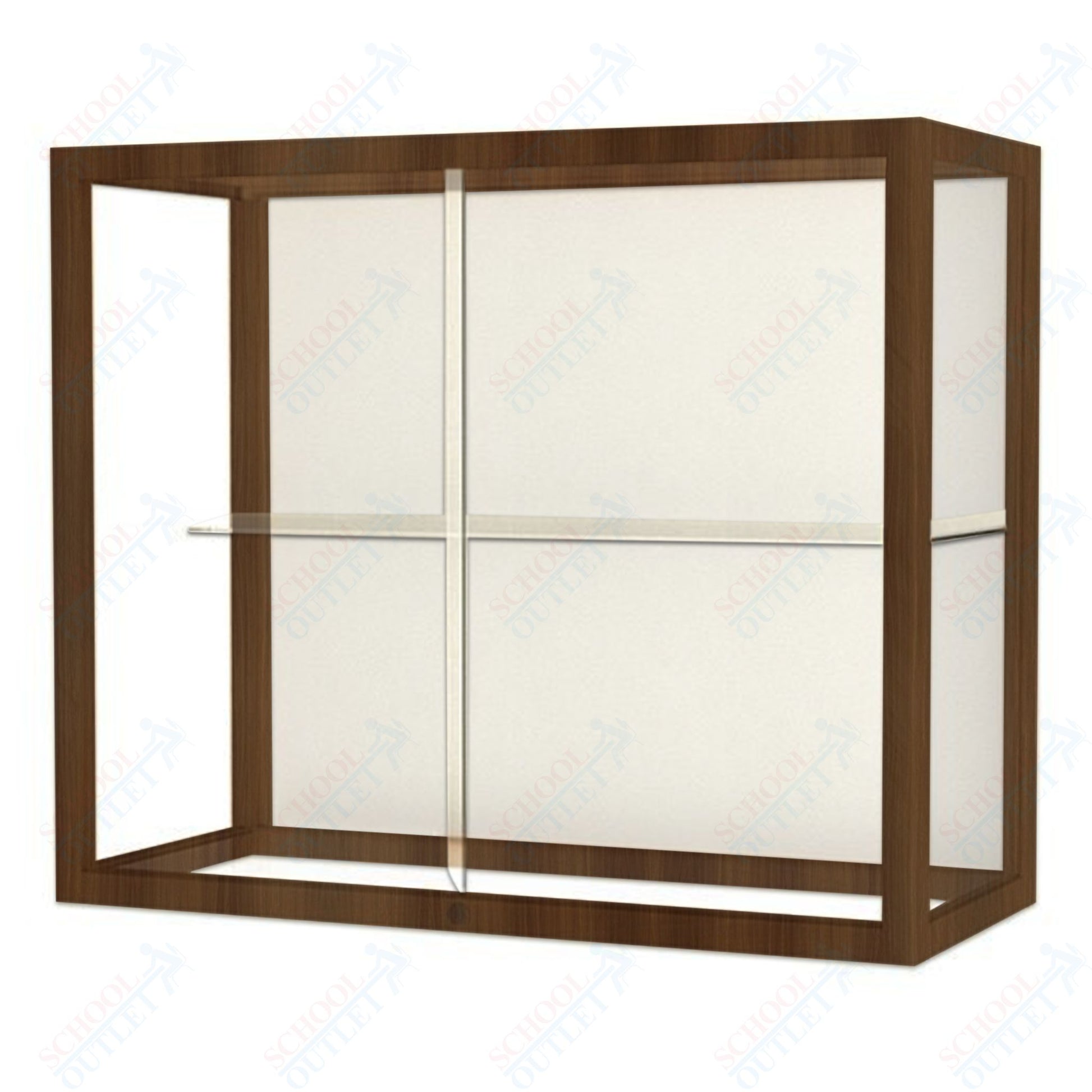 Waddell Heirloom 894 Wall or Top Case for Heritage Counter w/ White Back & Hardwood Finish Frame - 36"W x 30"H x 14"D(Waddell WAD - 894M - WB) - SchoolOutlet