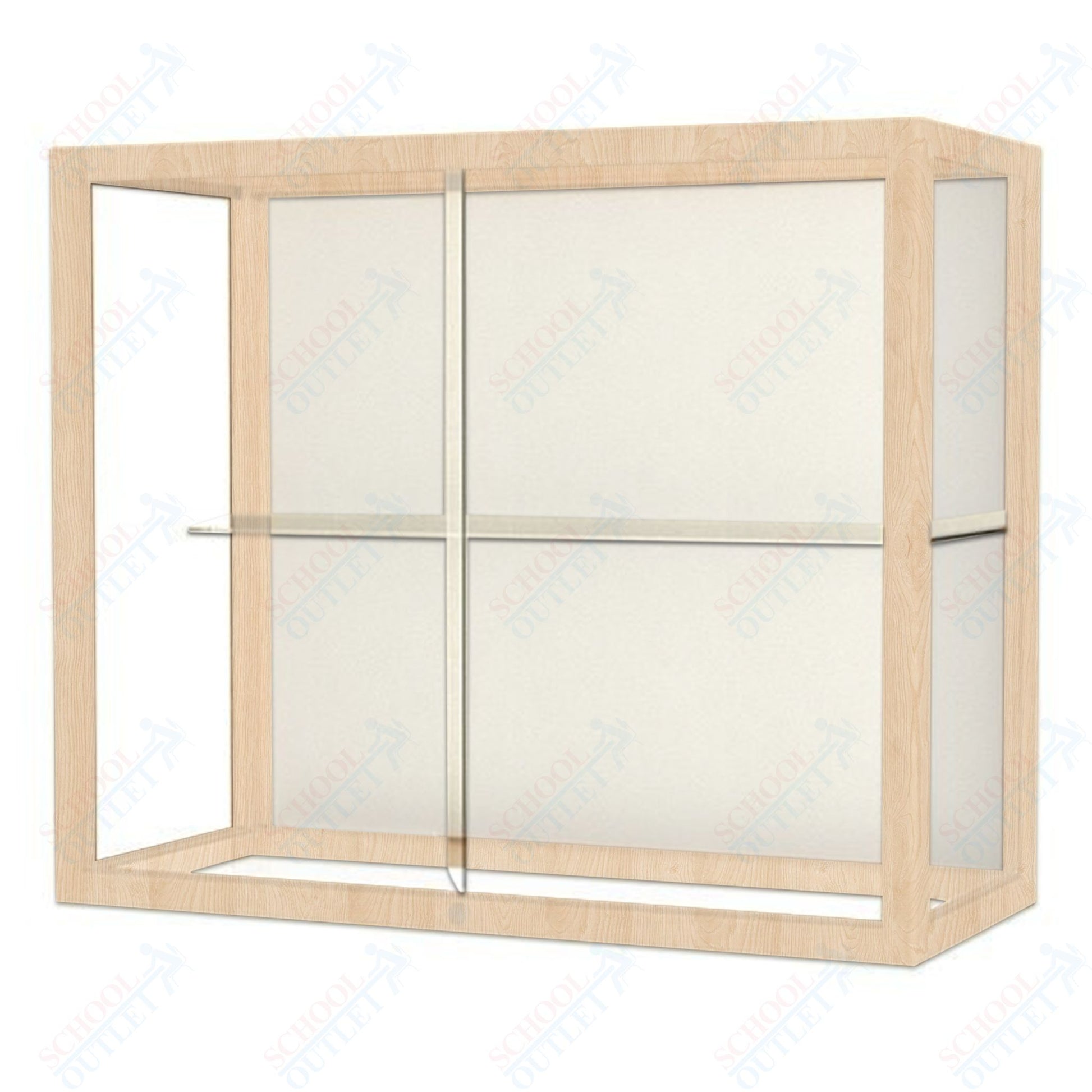 Waddell Heirloom 894 Wall or Top Case for Heritage Counter w/ White Back & Hardwood Finish Frame - 36"W x 30"H x 14"D(Waddell WAD - 894M - WB) - SchoolOutlet