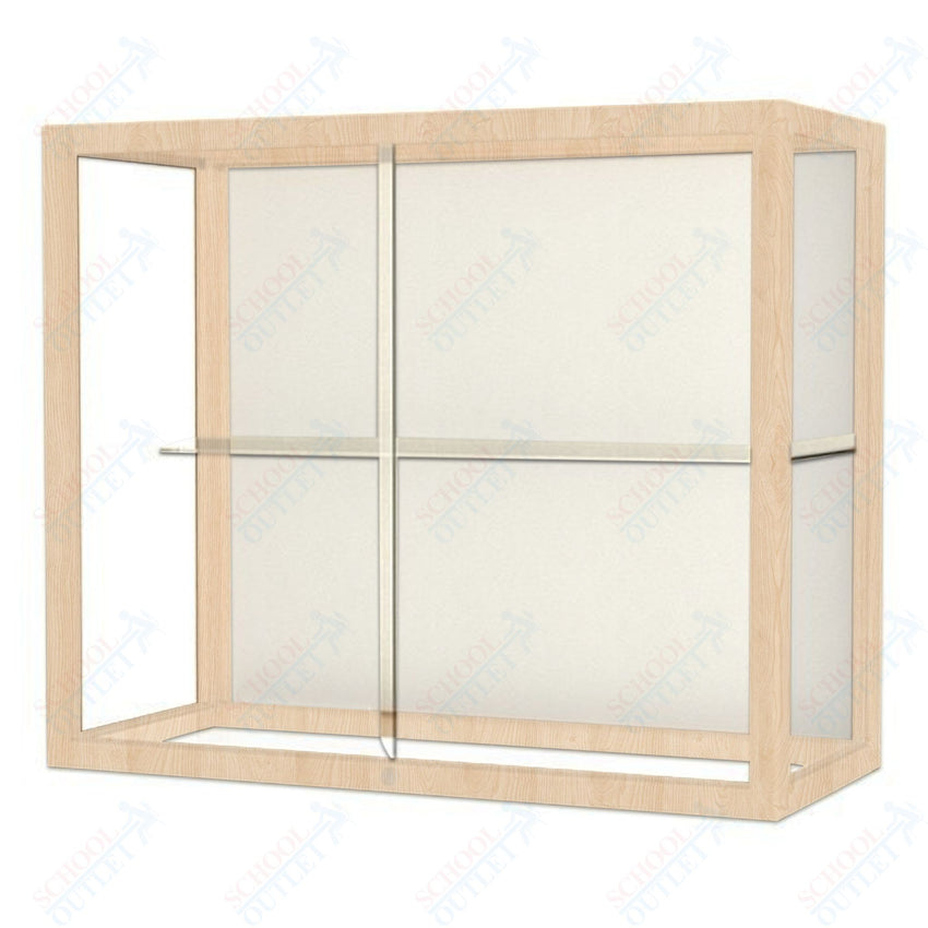 Waddell Heirloom 894 Wall or Top Case for Heritage Counter w/ White Back & Hardwood Finish Frame - 36"W x 30"H x 14"D(Waddell WAD - 894M - WB) - SchoolOutlet