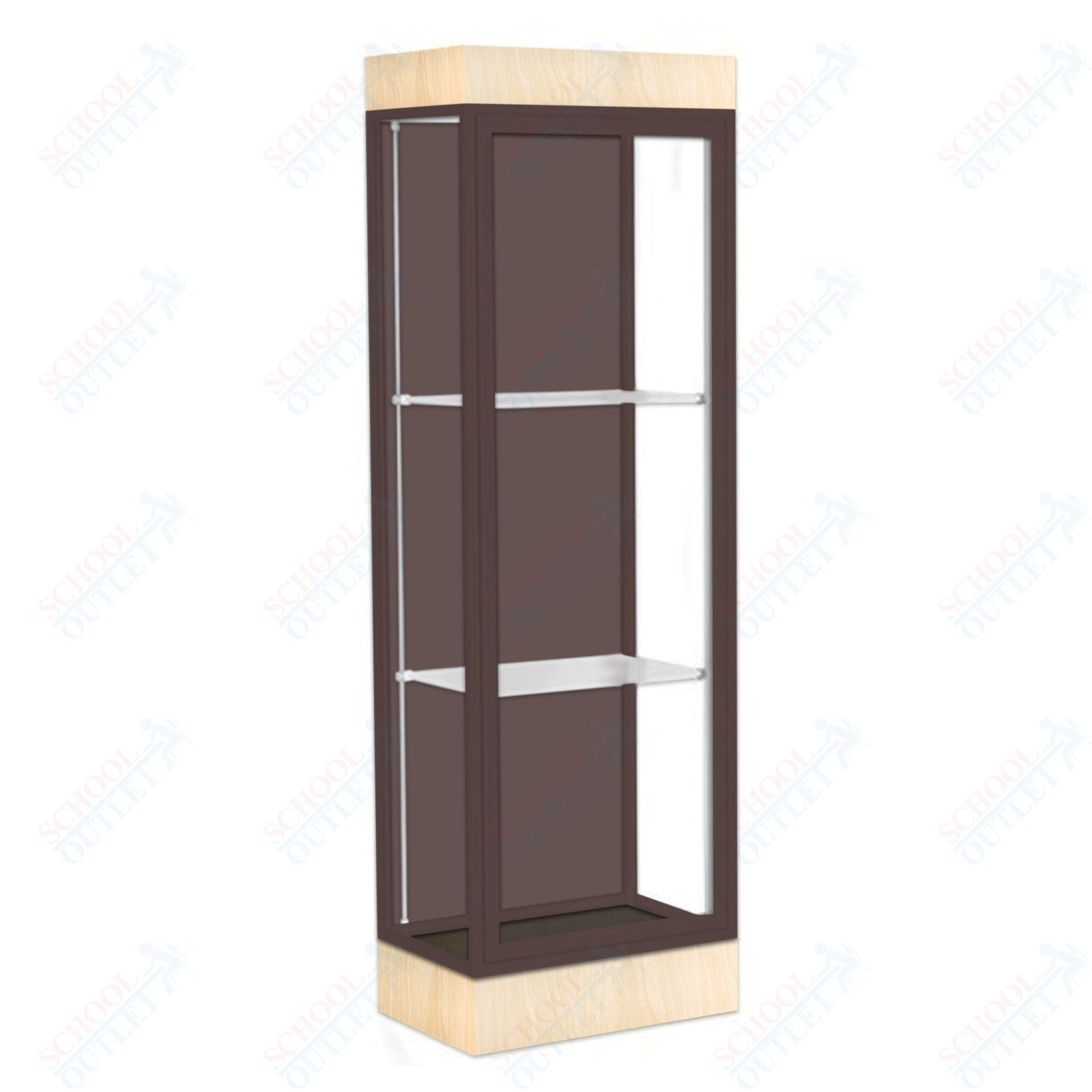 Waddell Edge 91 Lighted Floor Case w/ Chocolate Back & Dark Bronze Frame - 24"W x 76"H x 20"D(Waddell WAD - 91LFCO - BZ) - SchoolOutlet