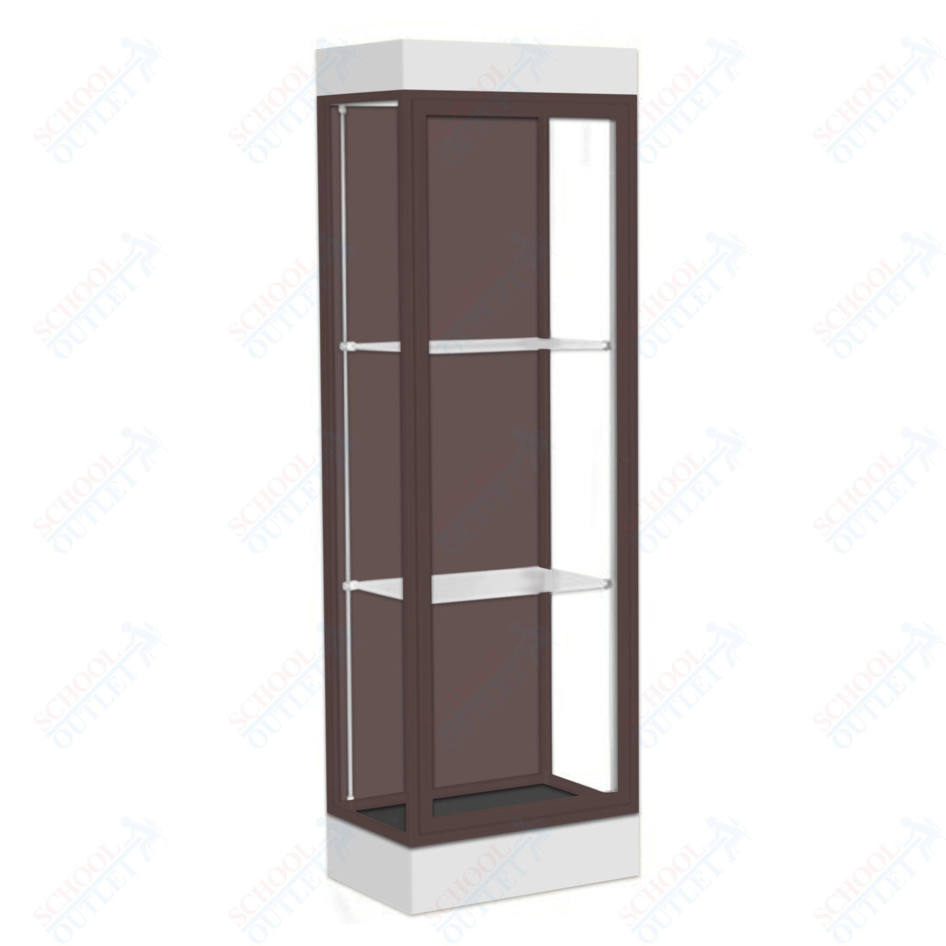 Waddell Edge 91 Lighted Floor Case w/ Chocolate Back & Dark Bronze Frame - 24"W x 76"H x 20"D(Waddell WAD - 91LFCO - BZ) - SchoolOutlet