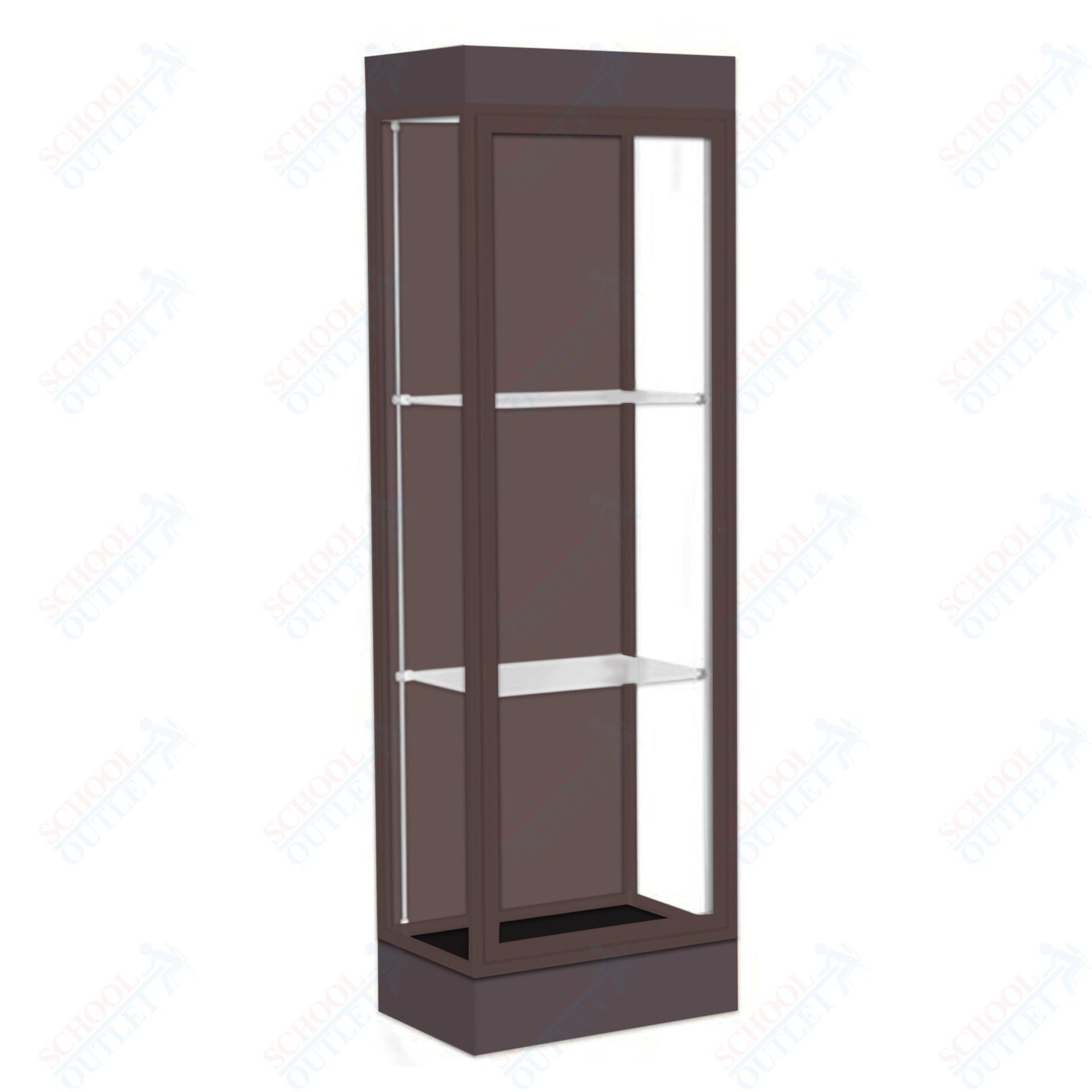 Waddell Edge 91 Lighted Floor Case w/ Chocolate Back & Dark Bronze Frame - 24"W x 76"H x 20"D(Waddell WAD - 91LFCO - BZ) - SchoolOutlet