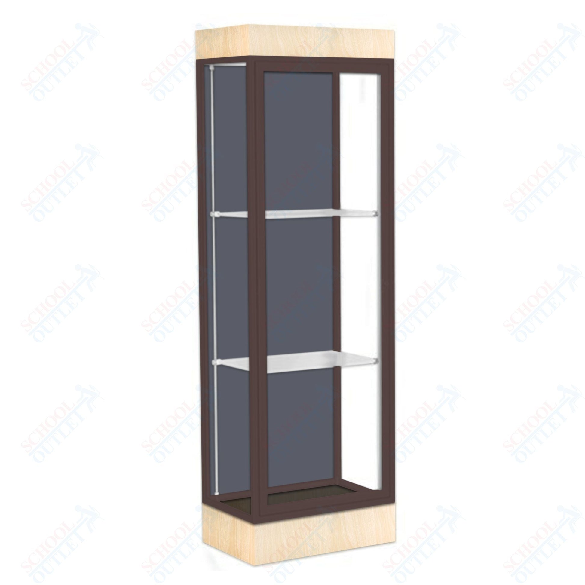 Waddell Edge 91 Lighted Floor Case w/ Slate Back & Dark Bronze Frame - 24"W x 76"H x 20"D(Waddell WAD - 91LFSL - BZ) - SchoolOutlet
