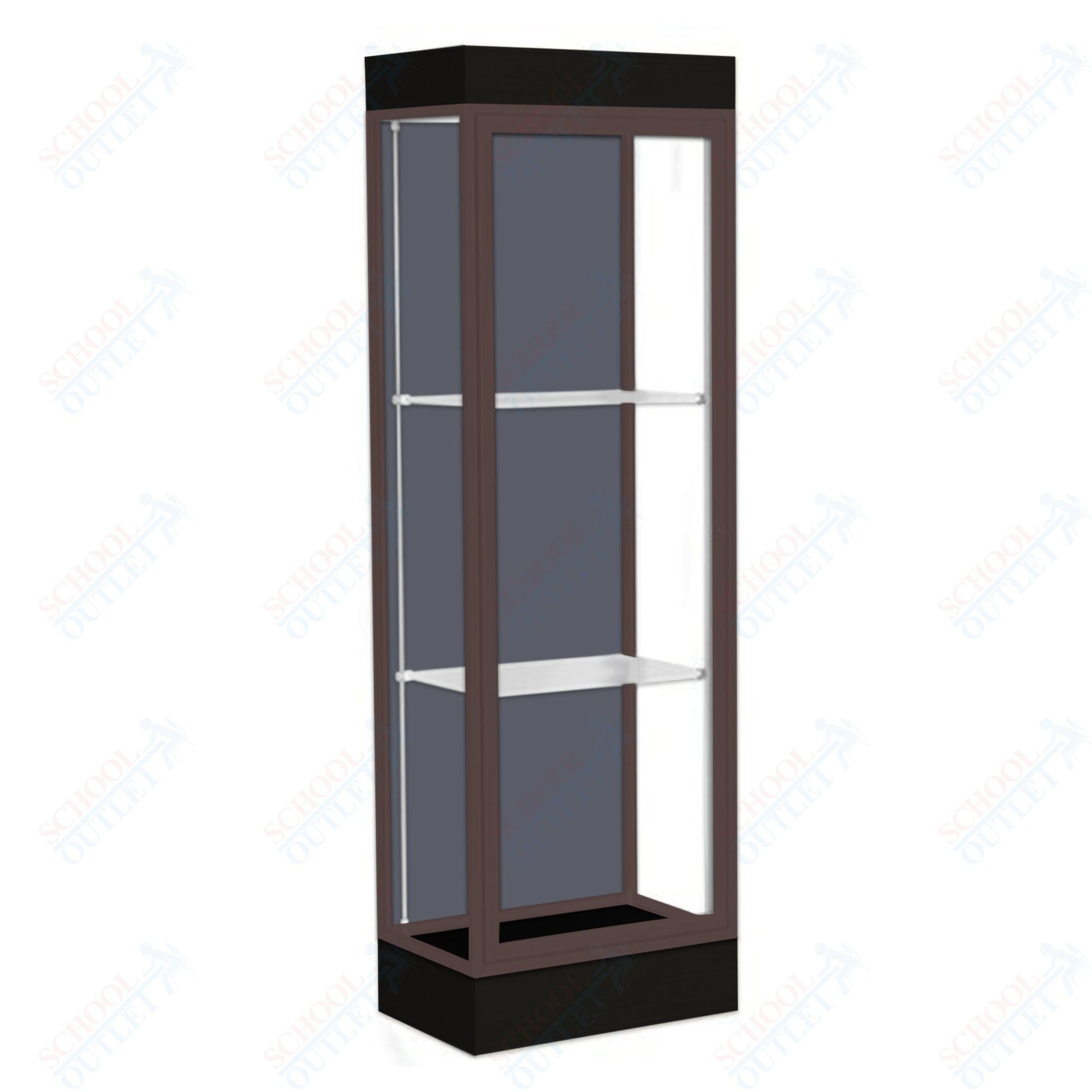 Waddell Edge 91 Lighted Floor Case w/ Slate Back & Dark Bronze Frame - 24"W x 76"H x 20"D(Waddell WAD - 91LFSL - BZ) - SchoolOutlet