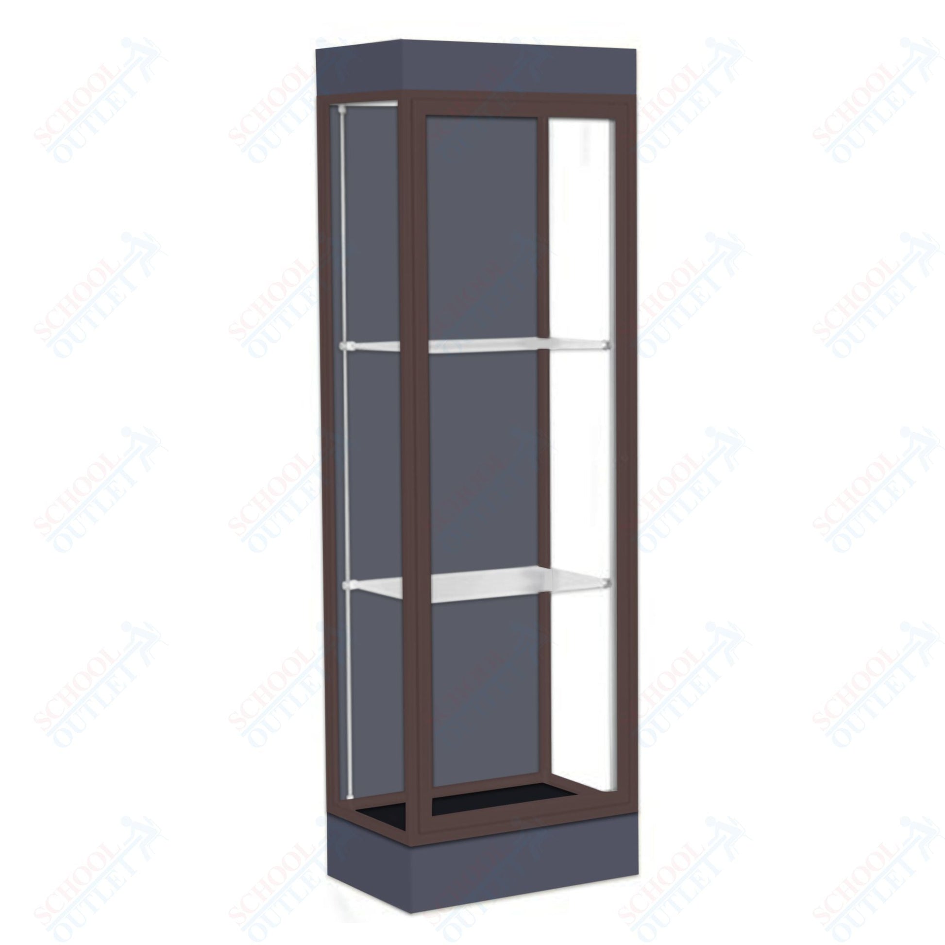 Waddell Edge 91 Lighted Floor Case w/ Slate Back & Dark Bronze Frame - 24"W x 76"H x 20"D(Waddell WAD - 91LFSL - BZ) - SchoolOutlet