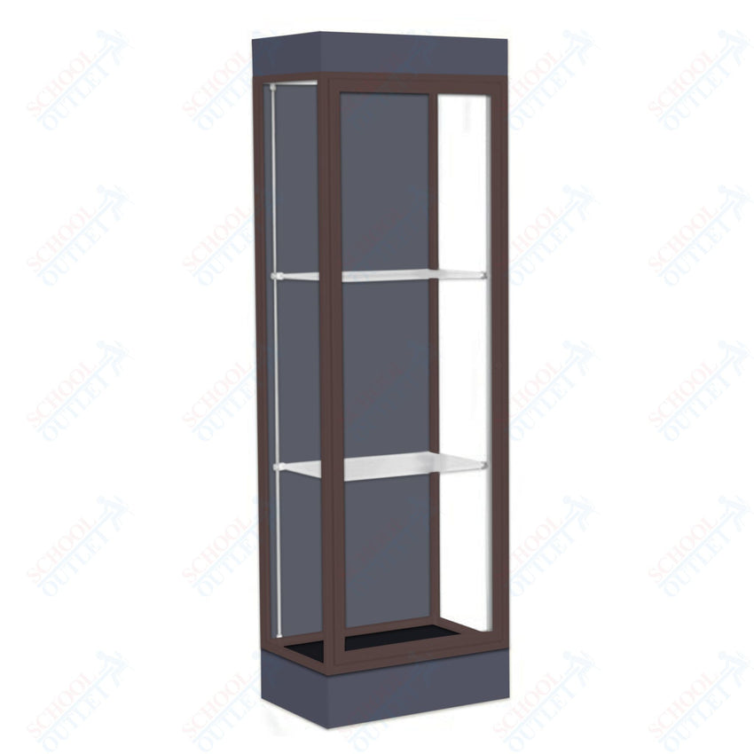 Waddell Edge 91 Lighted Floor Case w/ Slate Back & Dark Bronze Frame - 24"W x 76"H x 20"D(Waddell WAD - 91LFSL - BZ) - SchoolOutlet