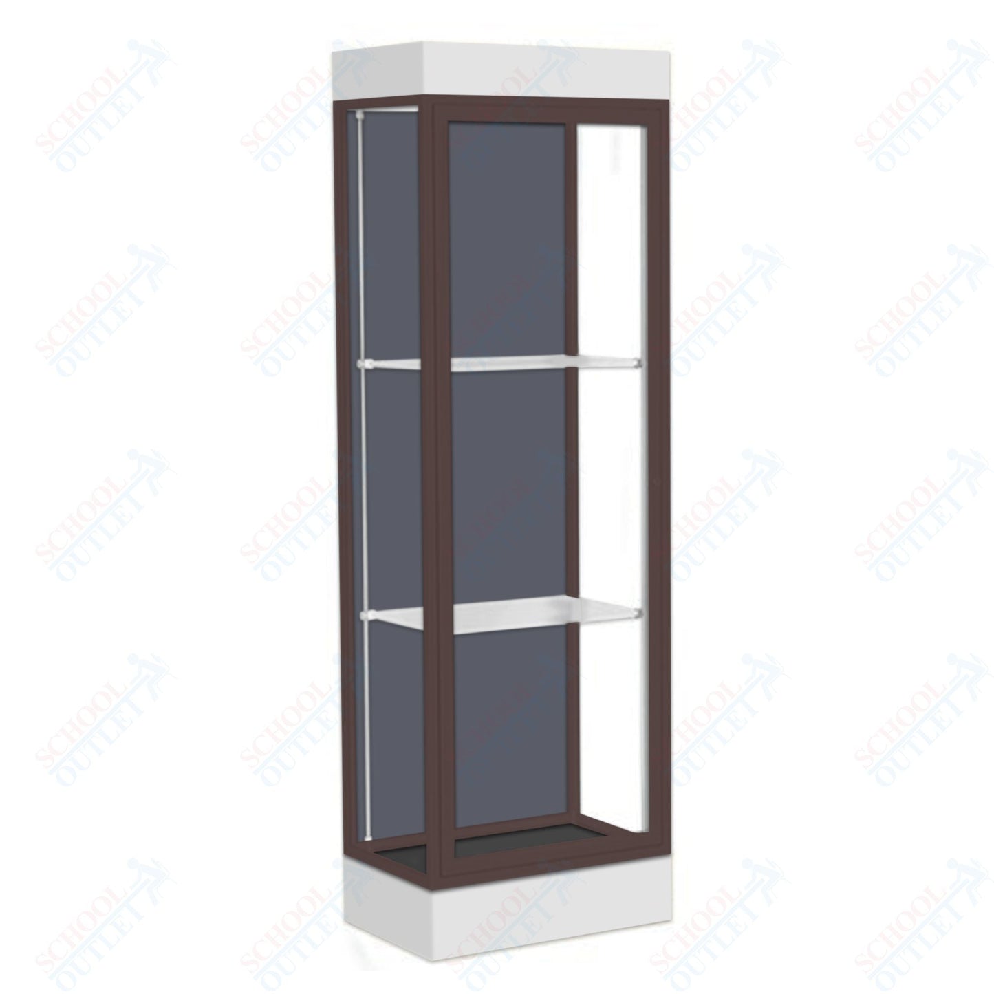 Waddell Edge 91 Lighted Floor Case w/ Slate Back & Dark Bronze Frame - 24"W x 76"H x 20"D(Waddell WAD - 91LFSL - BZ) - SchoolOutlet