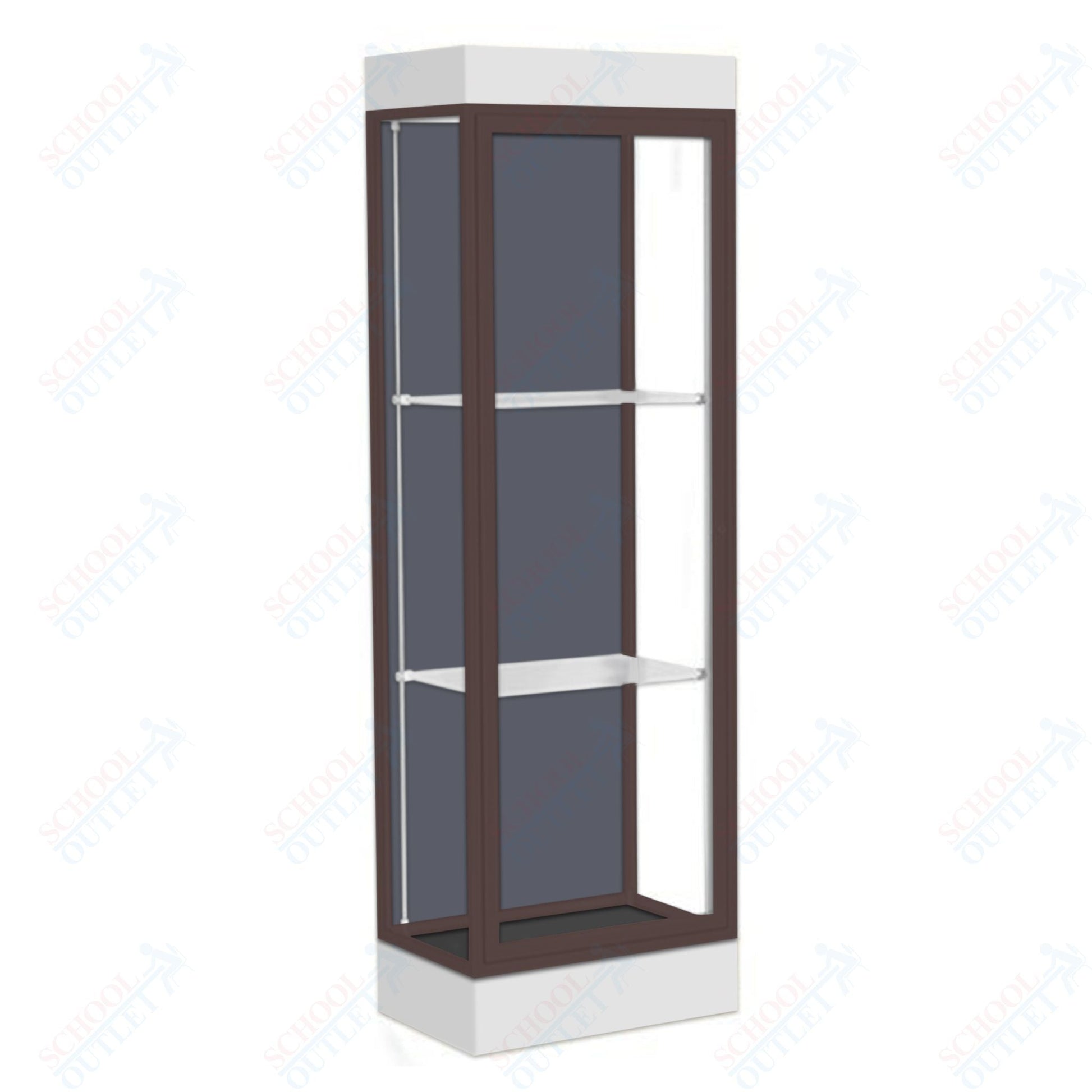 Waddell Edge 91 Lighted Floor Case w/ Slate Back & Dark Bronze Frame - 24"W x 76"H x 20"D(Waddell WAD - 91LFSL - BZ) - SchoolOutlet