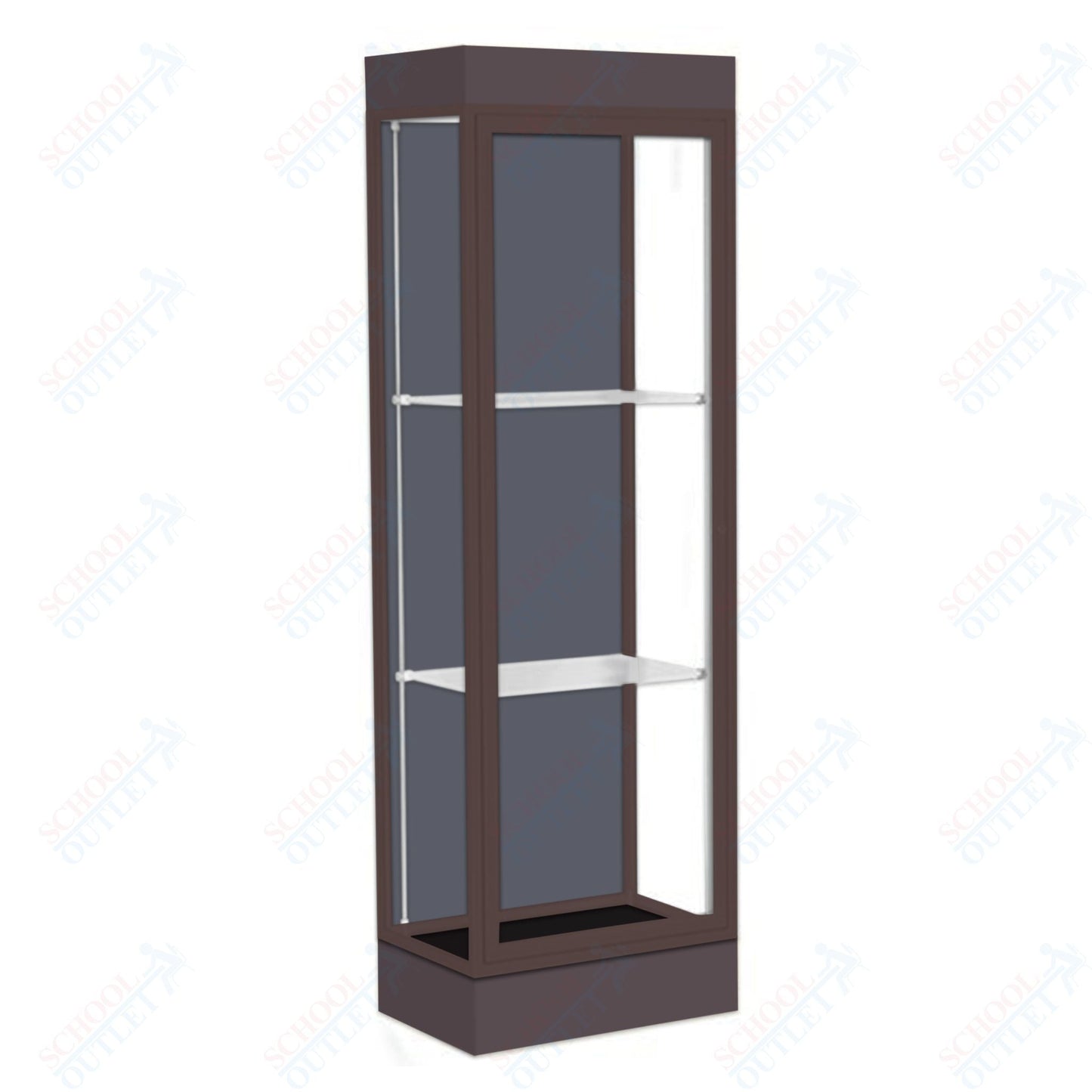 Waddell Edge 91 Lighted Floor Case w/ Slate Back & Dark Bronze Frame - 24"W x 76"H x 20"D(Waddell WAD - 91LFSL - BZ) - SchoolOutlet