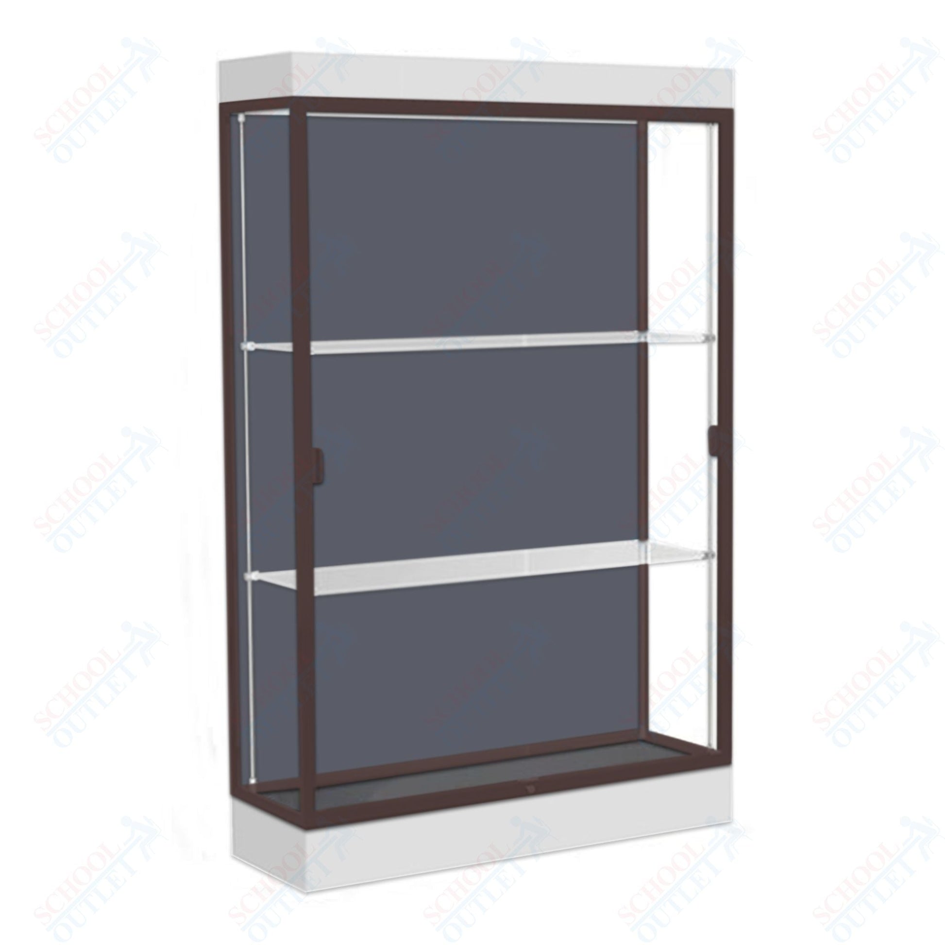 Waddell Edge 92 Lighted Floor Case w/ Slate Back & Dark Bronze Frame - 48"W x 76"H x 20"D(Waddell WAD - 92LFSL - BZ) - SchoolOutlet